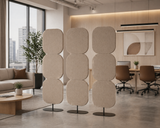 Modular office acoustic dividers for flexible space separation