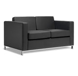 CARLO 2-Seater Black leather-look vinyl