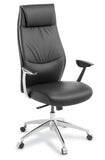 Domain High Back Standard Black Leather